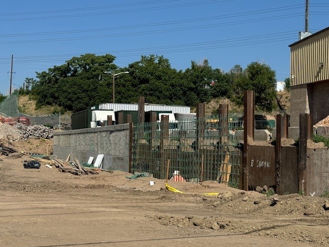 Recent views of wall construction underway wet of Franklin.