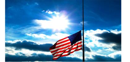 News flag half staff